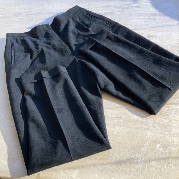 Liz Claiborne Collection Fully Lined Black Wool Dress Slacks with Cuff - Picture 1 of 10